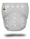 White Tiny Tush Elite One Size Pocket Diaper With Snap Closure