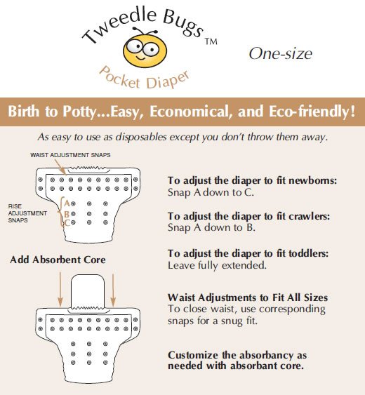 How To Use Tweedle Bugs One Size Pocket Diaper