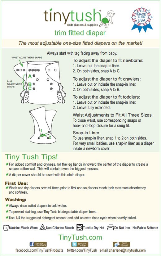 How to use Tiny Tush Trim diapers